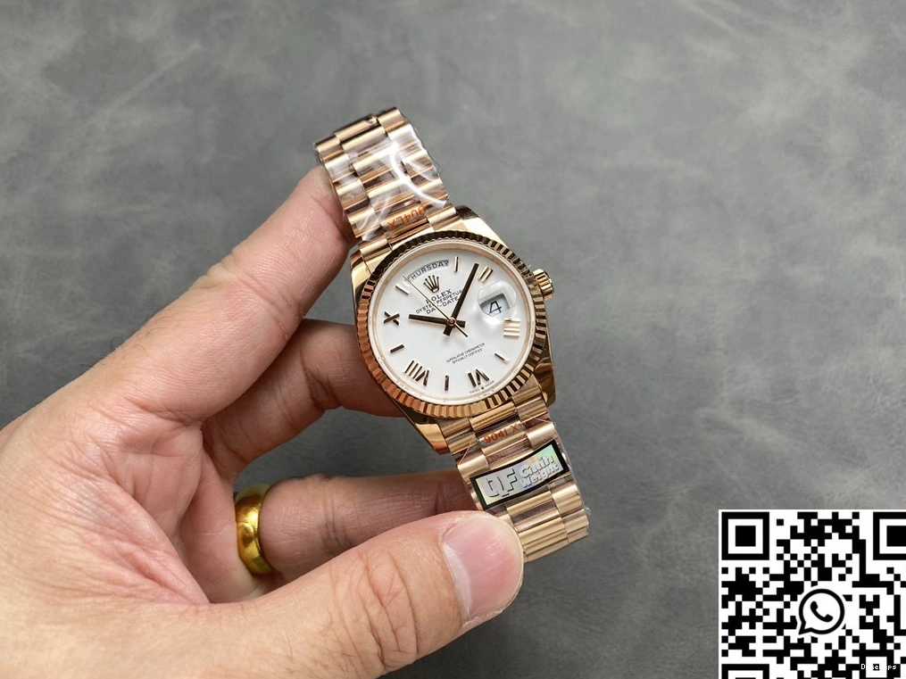 Dial v5 M128235 Factory Date Steel Day QF Gold White Rose Rolex Tungsten 36mm 0711